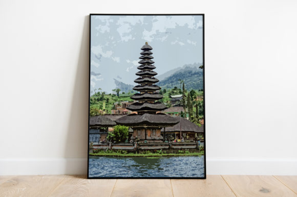 Bali Temple View Watercolor Illustrations for Digital Sellers