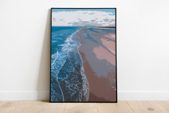 Beach Wave View Watercolor: A Versatile Illustration for Summer Craft Projects