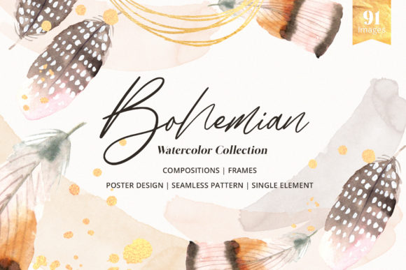Bohemian the Boho Tribe Watercolor Illustrations