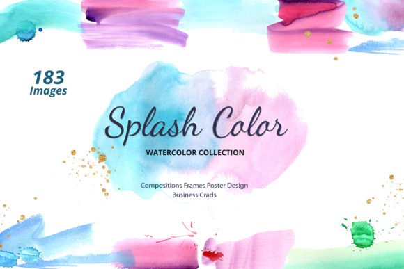 Enhancing Editorial Design with Splash Colorful Rainbow Watercolor Illustrations