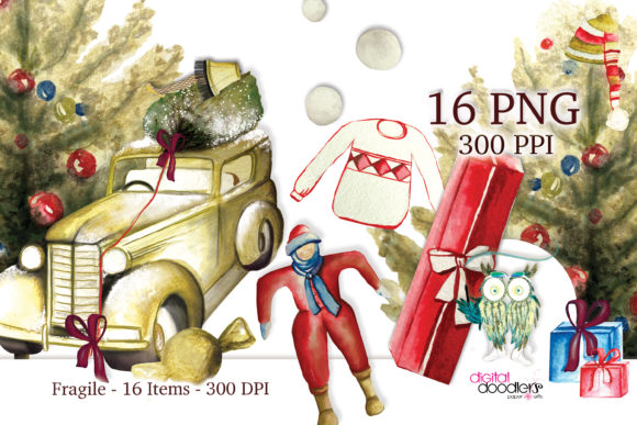 Fragile Watercolor Xmas Graphics – A Festive Illustration Bundle for Digital Sellers