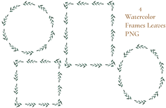 h1Watercolor Frames Leaves Illustrations for Digital Sellers/h1