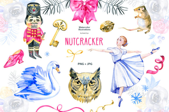 NUTCRACKER Watercolor Clipart for Crafting & Illustrations