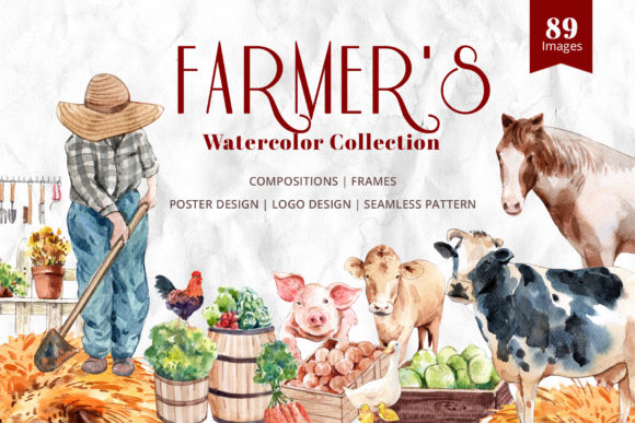 The Farmer's Garden Watercolor Illustrations for Crafters