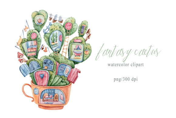 Watercolor Cactus Illustrations: A Soft Touch for Branding and Digital Design Projects