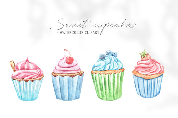 Watercolor Cupcakes Clipart: Sweet Illustrations for Lifestyle Blogs and Content Marketing