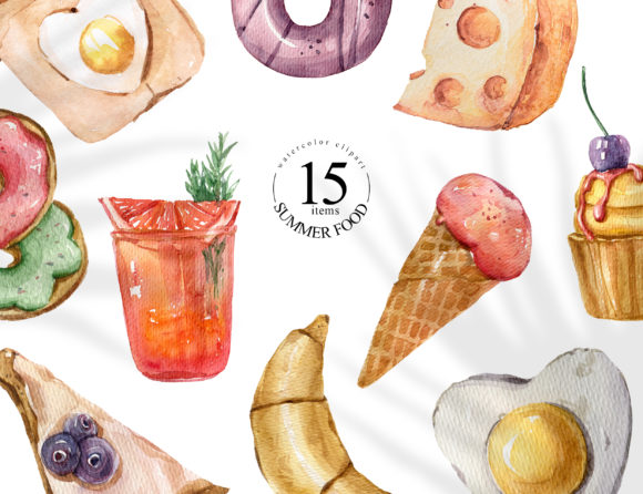 Watercolor Dessert Clipart: A Fresh Illustration Set for Food Blogs and Content Brands