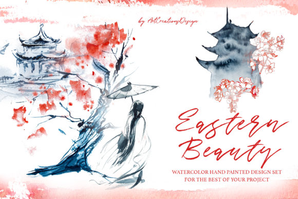Watercolor Eastern Beauty Illustrations Review