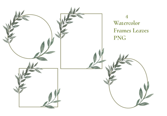 Watercolor Green Frames Leaves: A Versatile Illustration for Crafters & Handmade Sellers