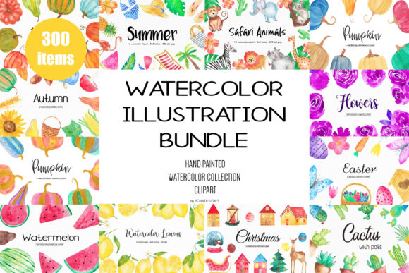 Watercolor Illustration Bundle: A Crafter’s Dream for Handmade Magic