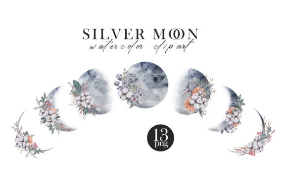 Watercolor Moon Phases Clipart: A Dreamy Illustration for Bloggers & Content Creators