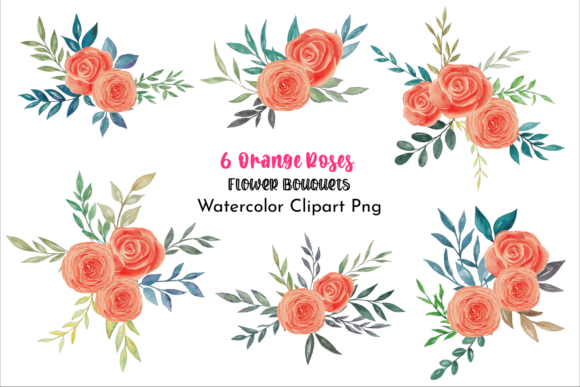 Watercolor Orange Roses Flower Bouquets Illustrations: A Designer’s Review for Real Client Projects